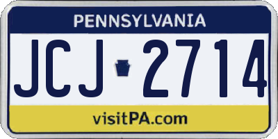 PA license plate JCJ2714