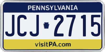PA license plate JCJ2715