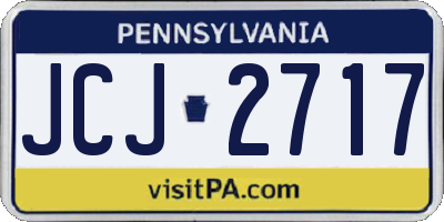 PA license plate JCJ2717