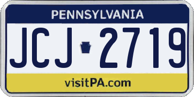 PA license plate JCJ2719