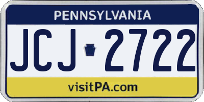 PA license plate JCJ2722