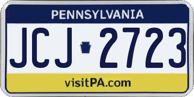 PA license plate JCJ2723
