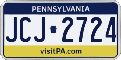 PA license plate JCJ2724