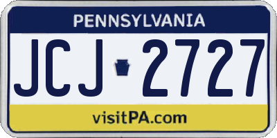 PA license plate JCJ2727