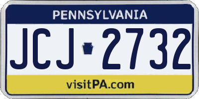 PA license plate JCJ2732