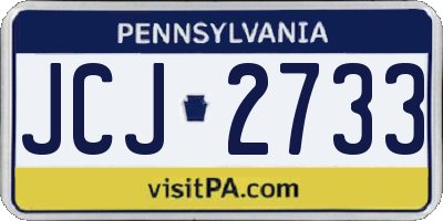 PA license plate JCJ2733