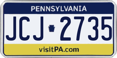 PA license plate JCJ2735