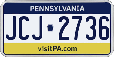 PA license plate JCJ2736