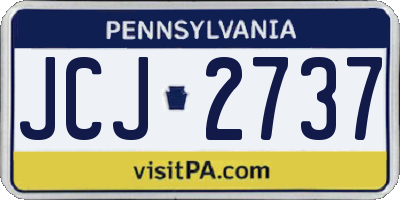 PA license plate JCJ2737