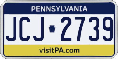 PA license plate JCJ2739