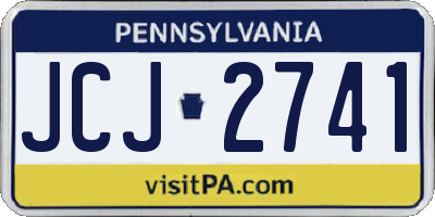 PA license plate JCJ2741