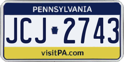 PA license plate JCJ2743
