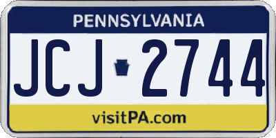 PA license plate JCJ2744