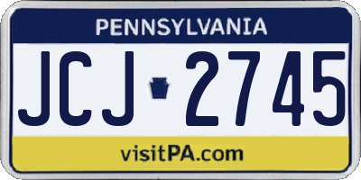 PA license plate JCJ2745