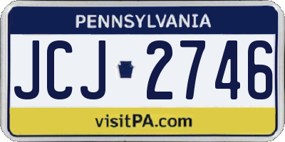 PA license plate JCJ2746