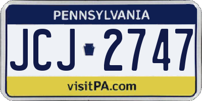 PA license plate JCJ2747