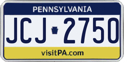PA license plate JCJ2750