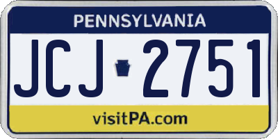 PA license plate JCJ2751