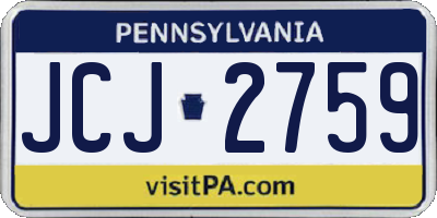 PA license plate JCJ2759