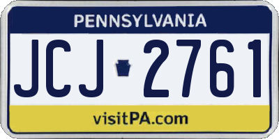 PA license plate JCJ2761