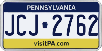 PA license plate JCJ2762