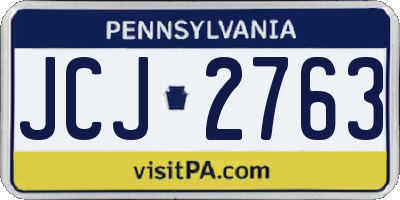 PA license plate JCJ2763