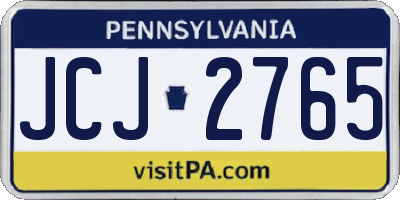 PA license plate JCJ2765
