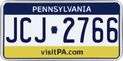 PA license plate JCJ2766
