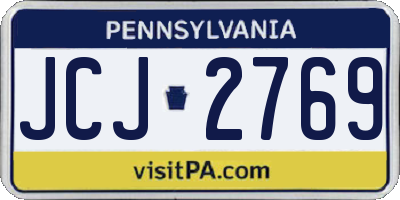 PA license plate JCJ2769