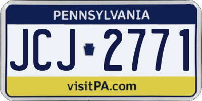 PA license plate JCJ2771