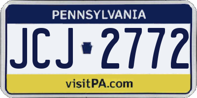 PA license plate JCJ2772