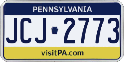 PA license plate JCJ2773