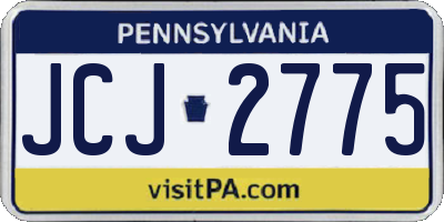 PA license plate JCJ2775