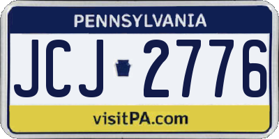 PA license plate JCJ2776