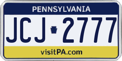 PA license plate JCJ2777