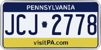 PA license plate JCJ2778