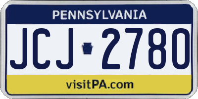 PA license plate JCJ2780