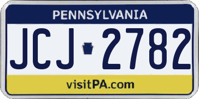 PA license plate JCJ2782