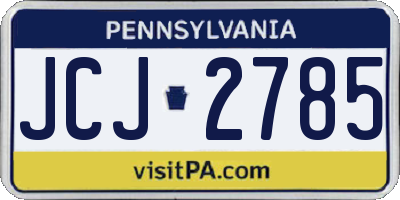 PA license plate JCJ2785
