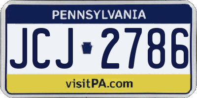 PA license plate JCJ2786