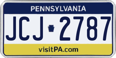 PA license plate JCJ2787