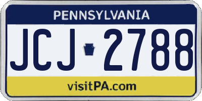 PA license plate JCJ2788