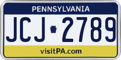 PA license plate JCJ2789