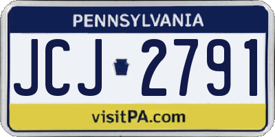PA license plate JCJ2791