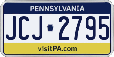 PA license plate JCJ2795