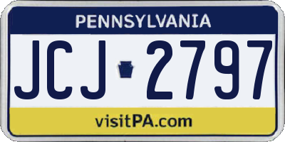 PA license plate JCJ2797