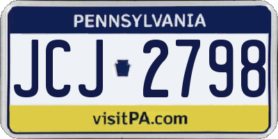 PA license plate JCJ2798