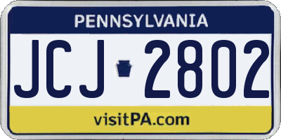 PA license plate JCJ2802