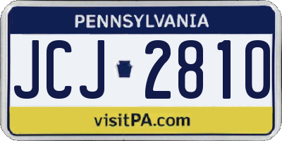 PA license plate JCJ2810