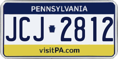 PA license plate JCJ2812